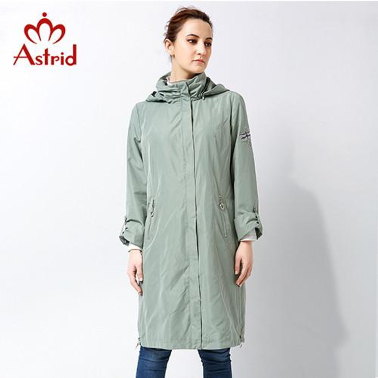 Astrid 2017 High Quitly Trench Coat for Women Plus Size Women's Windbreaker Spring and Autumn Coat Big Size Women Coat AS-2805