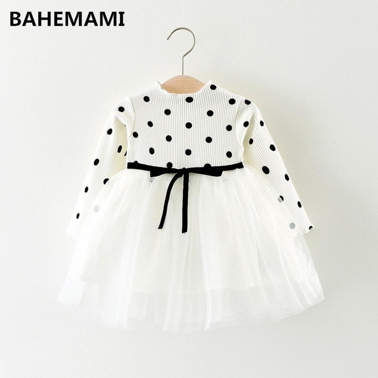 Girls Princess Baby Dress Newborn Infant Baby Girl Clothes Bow Dot Tutu Ball Gown Party Dresses Baby Kid Girl clothes
