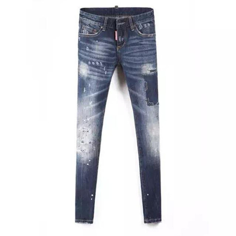 2016 Autumn New Design Jeans with Mid waist Pencil Pants Denim Jeans for Women Hole Vintage jeans woman Skinny Stretch Jean