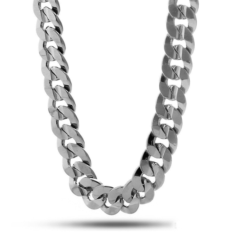 King Ice Rhodium 12MM Cuban Curb Chain