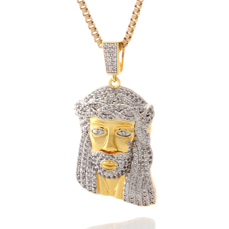 King Ice CZ Jesus Teardrop Necklace