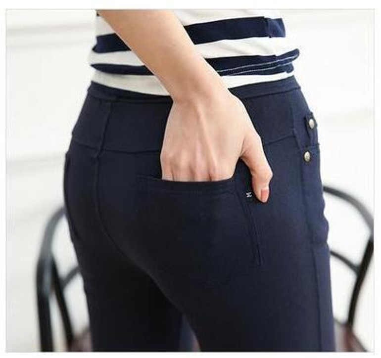 Free Shipping 2017 New Autumn Fashion Pencil Jeans Woman Candy Colored Mid Waist Full Length Zipper Slim Fit Skinny Women Pants