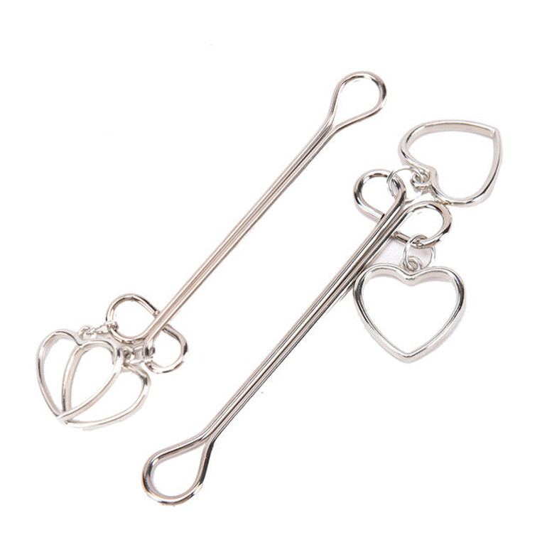 1 Pair Metal Bell Nipple Clamps With Chain Clips Flirting Teasing Sex Flirt Bondage Kit Slave Bdsm Exotic Accessories