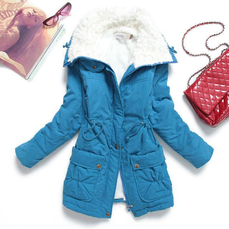 hot 2016 winter cotton coat women slim plus size outwear medium-long wadded jacket thick hooded cotton wadded warm cotton parka