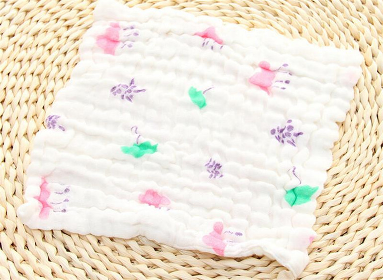 HOT 1PC 6 layers Baby Cotton Gauze Muslin Face Towel Baby Towel Wash Cloth Handkerchiefs Infant Baby Feeding Saliva Towels