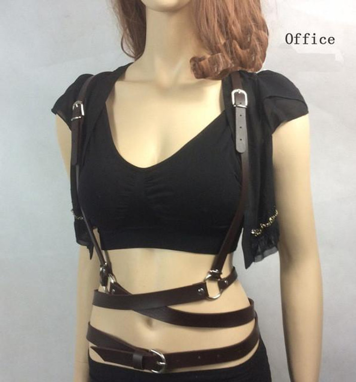 2017Sexy Punk Harajuku Garters Faux Leather Body Bondage Sculpting Belts for Women Female Harness Waist Belts Straps Suspenders