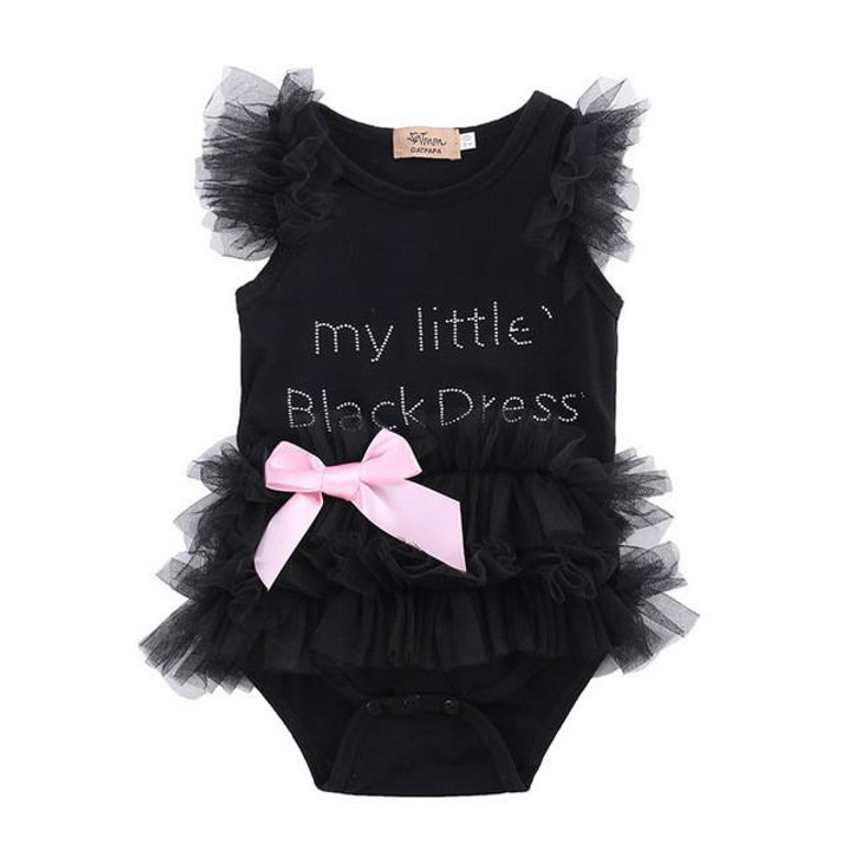 Rompers Infant Baby Girls Clothes My Little Black Dress Bow Lace Short Sleeve Cute Cotton Rompers Outfits Baby Girl Clothing Rompers Infant Baby Girls Clothes My Little Black Dress Bow Lace Short Sleeve Cute Cotton Rompers Outfits Baby Girl Clothing