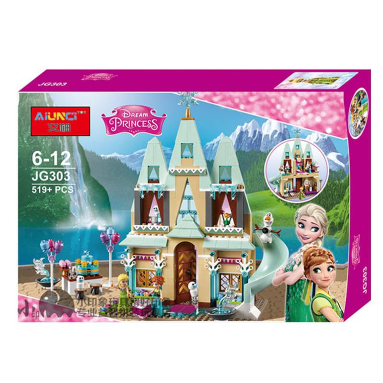 AIUNCI Toys 519pcs Arendelle's Castle Building Blocks Sets Princess Anna Olaf Bricks toys For Girl
