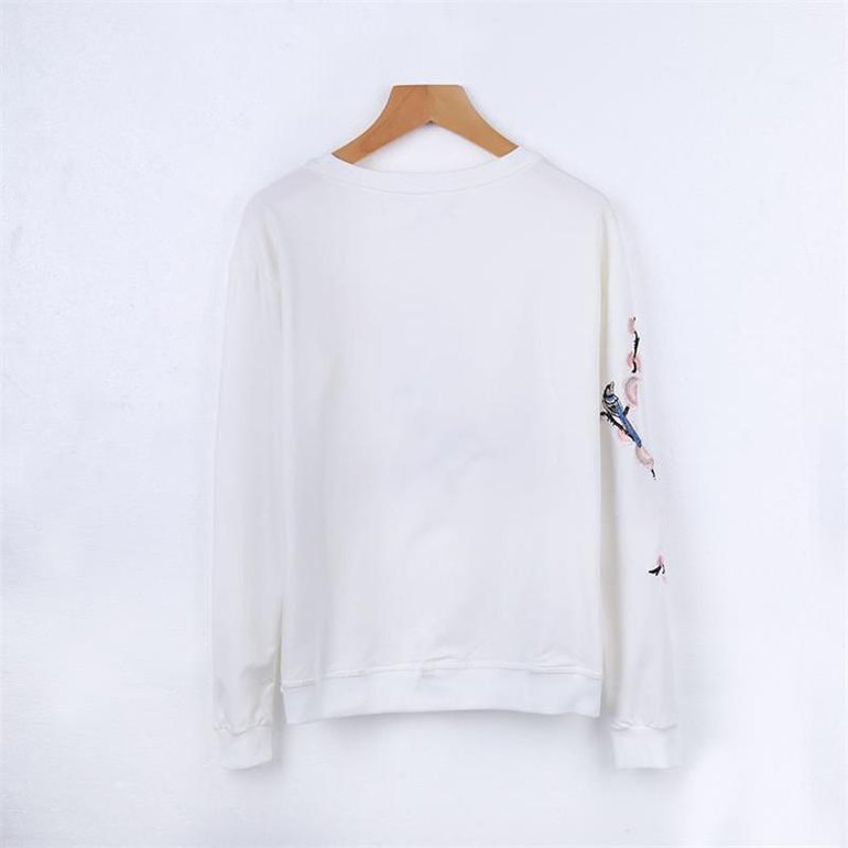 HziriP Embroidery Long-sleeved Hoodies Sweatshirt 2017 Autumn Casual Oversize Sweatshirt Women Jumper Fashion Plus Size S-3XL