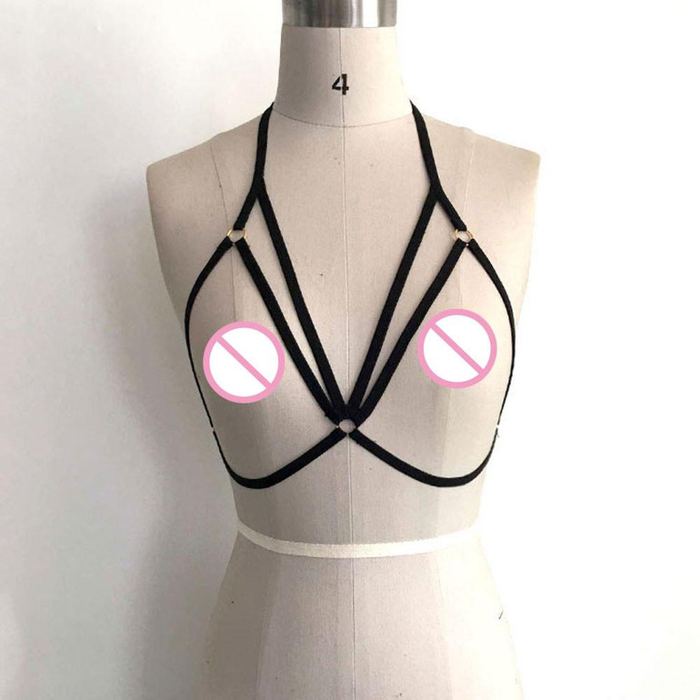 2017 Sexy Fashion Elastic Bras Simple Pastel Goth Fetish Collar Strappy Underbust Binding Sexy Bra for Women 2017 Sexy Fashion Elastic Bras Simple Pastel Goth Fetish Collar Strappy Underbust Binding Sexy Bra for Women