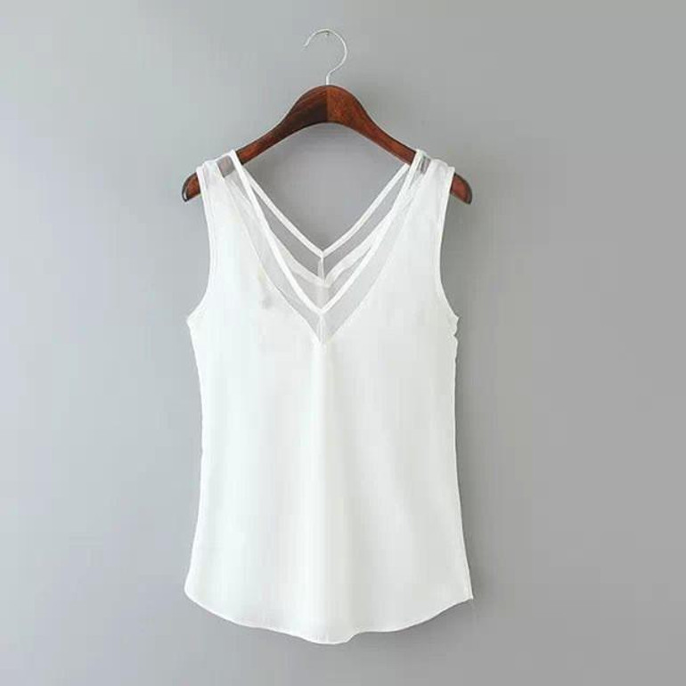 2017 Chiffon Vest Women Blouses Sleeveless Tops Femininas Fashion Female Casual Clothing Camisa Blusa Ladies Plus Size Shirts