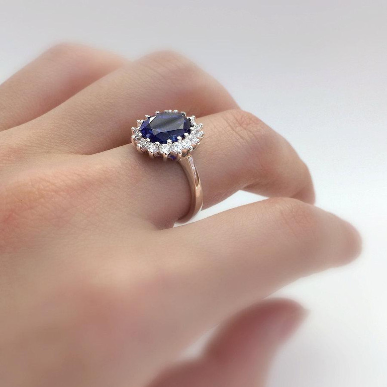 Ring For Women 3CTW oval Cut Simulated Diamond S925 Sterling silver with gold Engagement Wedding Rings Fine Jewelry bague