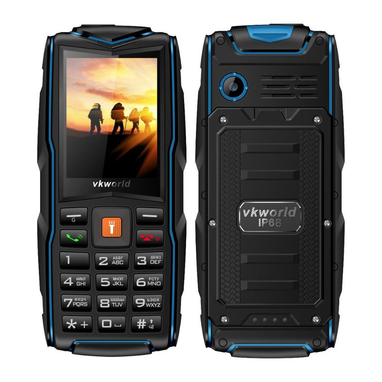 VKworld New Stone V3 Russian Keyboard IP68 Waterproof Mobile Phone 2.4 inch 3000mAh Battery LED light Triple SIM Card Cellphone