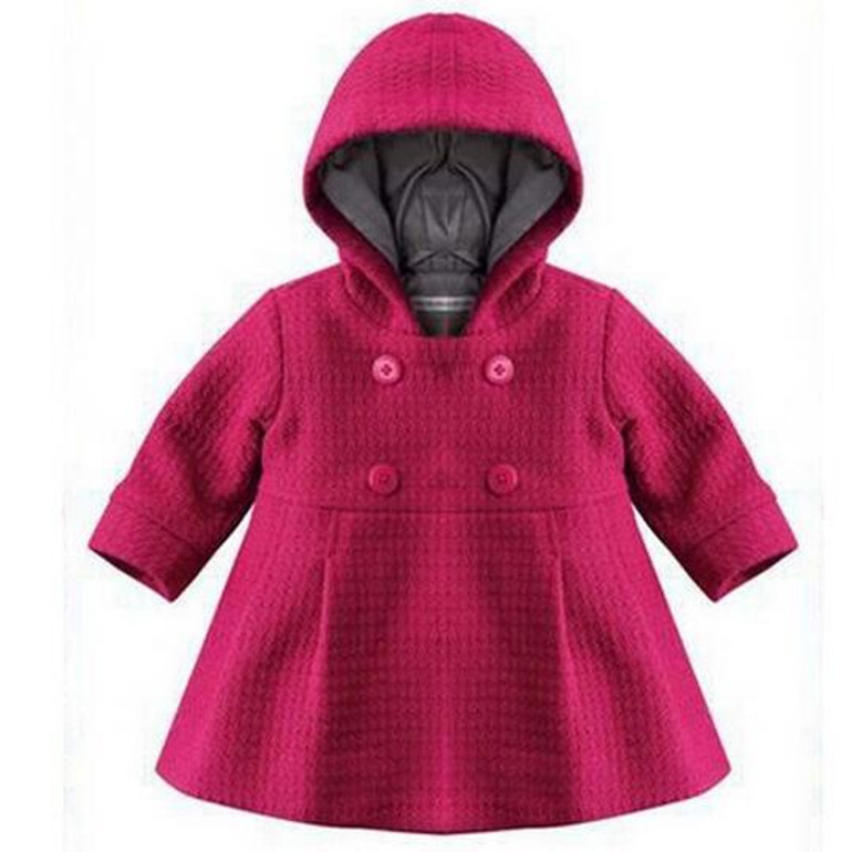 New 2016 Autumn Winter High Quality Fashion Baby Coat Cotton Lining Jacquard Hooded Coat Baby Girl Winter Jacket Kids Clothes