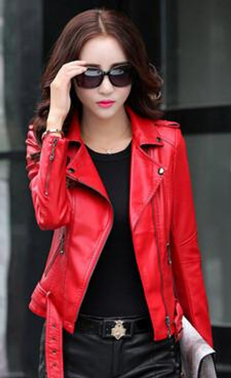 2017 spring Autumn leather jacket women motorcycle leather clothing women's plus size 3XL slim short jacket small leather jacket