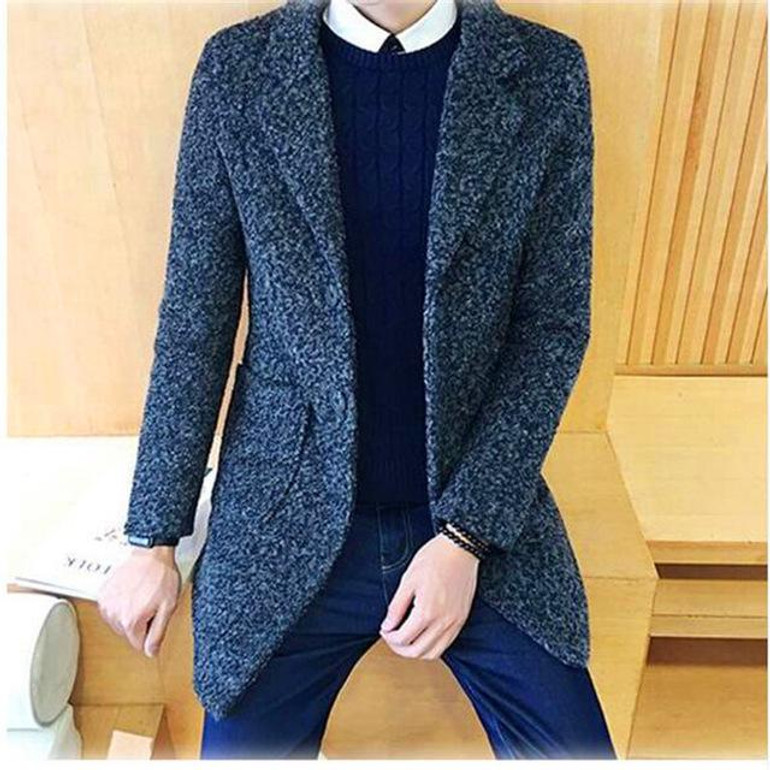 Free shipping 2017 Men Fashion Trench Coat Turn-Down Collar Single Breasted Mens Trench Coat Slim Fit windcheater Homme