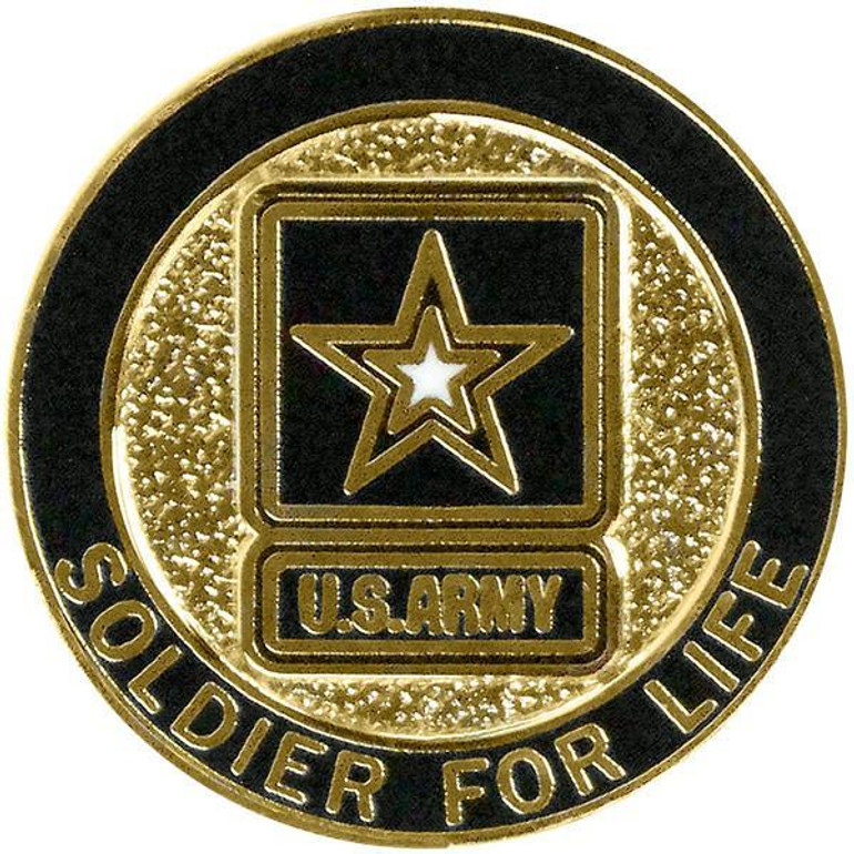 Army Soldier for Life Lapel Pin