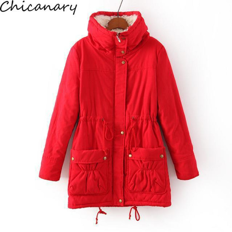 New 2016 Winter Cotton Coat Women Slim Outwear Medium-Long Wadded Jacket Thick Hooded Cotton Wadded Warm Cotton Parka Plus Size