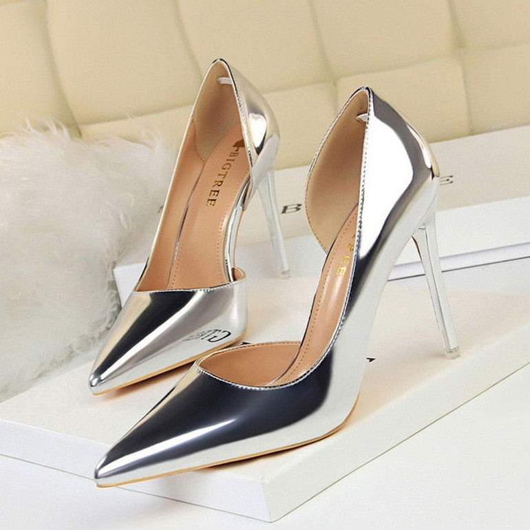 BIGTREE Shoes New Patent Leather Wonen Pumps Fashion Office Shoes Women Sexy High Heels Shoes Women's Wedding Shoes Party BIGTREE Shoes New Patent Leather Wonen Pumps Fashion Office Shoes Women Sexy High Heels Shoes Women's Wedding Shoes Party