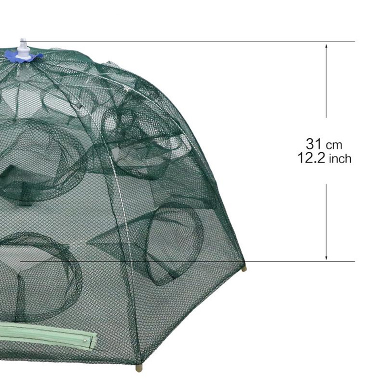 16 Holes Automatic Folding Fishing Net Shrimp Cage Nylon
