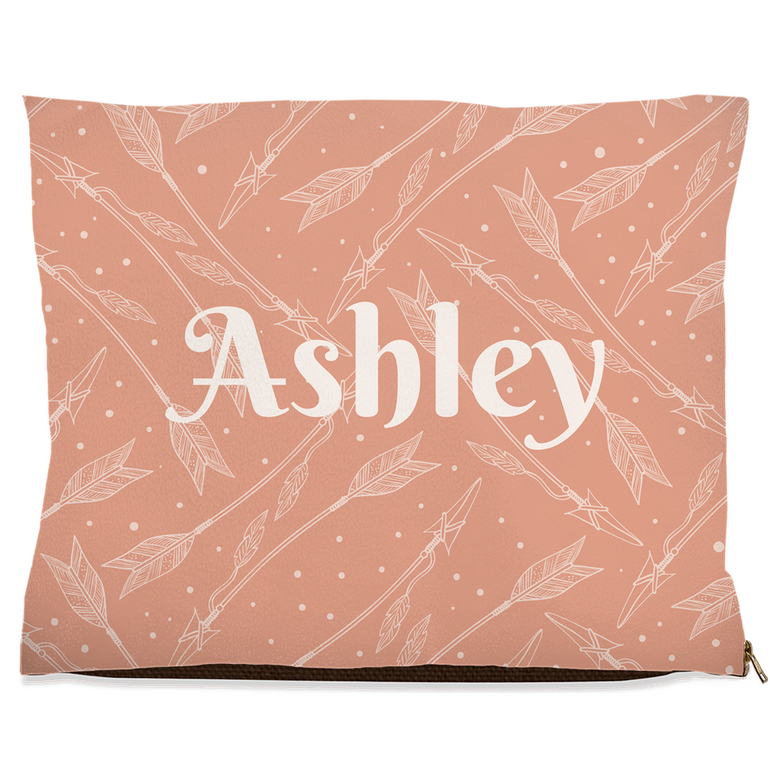 Custom Peach Arrow Dog Beds