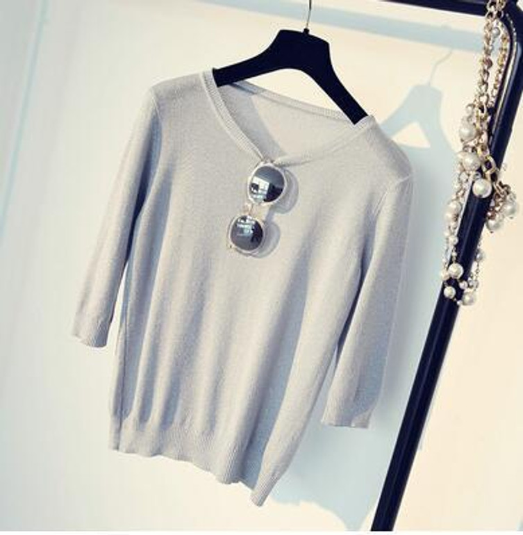 Harajuku 2017 T Shirt Women Tops Punk Bright T-shirt O-Neck 3/4 Sleeve Cute Tee Shirt Femme T-shirt Casual Tshirt for women A390