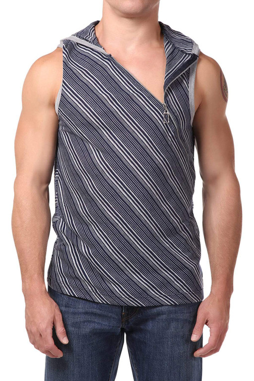 Pistol Pete Navy Magnetic Zip Up Sleeveless Hoodie