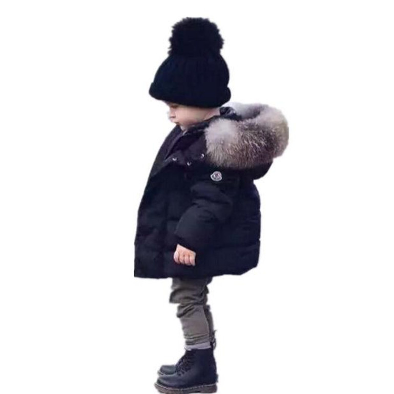 Fashion Boys Cotton Down Hooded Jacket Solid Coat Outerwear Girls Winter kids Jackets Warm Trench Thickening Children Clothing