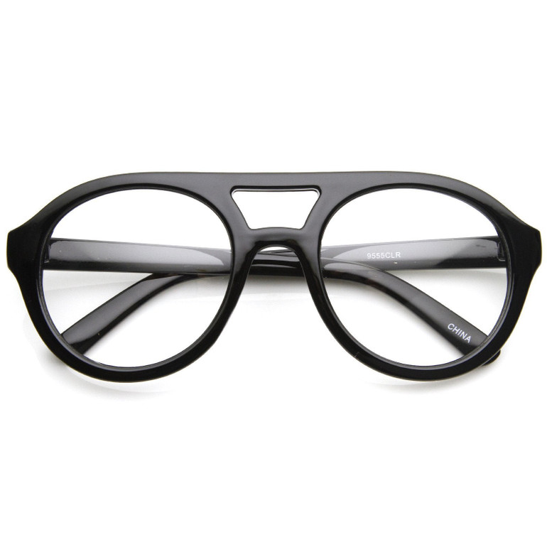 Hipster Retro Bold Thick Frame Clear Lens Aviator Glasses 8774