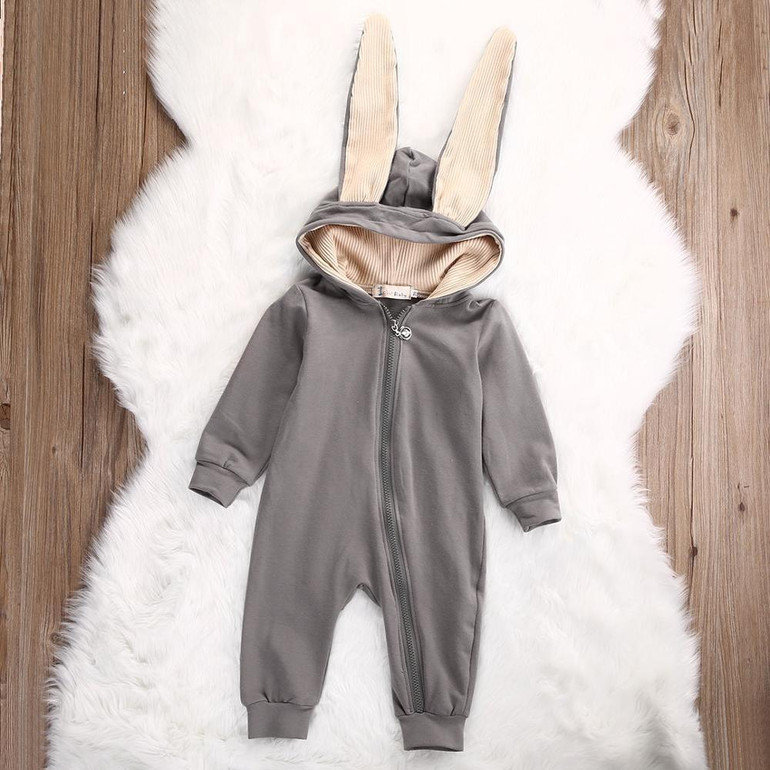 2017 Newborn Infant Baby Girl Boy Clothes Cute 3D Bunny Ear Romper Jumpsuit Playsuit Autumn Winter Warm Bebes Rompers One Piece