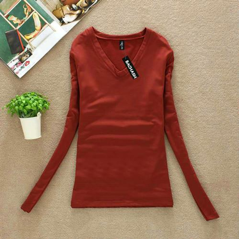 BACHASH New 2018 Fashion Export Brand Women Cashmere Sweater Solid Long Sleeve Slim Women Knitted Wool Sweater Pullovers Spring