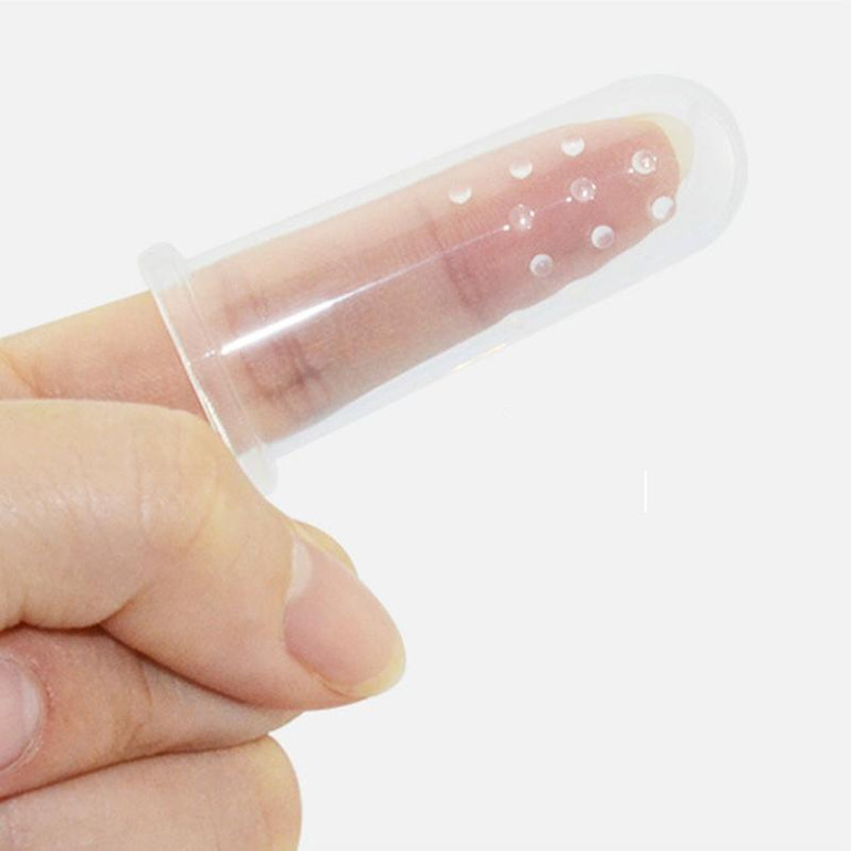 Baby Toothbrush With Case Dust Shield Infant Soft Silicone Finger Teeth Rubber Clean Massager Training Brush Set with Box
