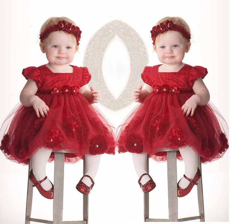 Baby Toddler Girl Dress Flower Princess Wedding Party Pageant Tulle TUTU Dresses Infant Kids Children Girls Clothing