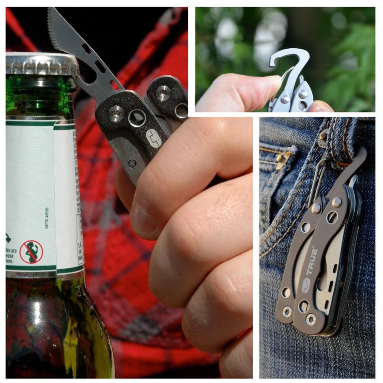 Behokic Multitool Knife Folding Pocket Tool with Plier Screwdriver Bottle Opener Carabiner Keychain Travel Survival