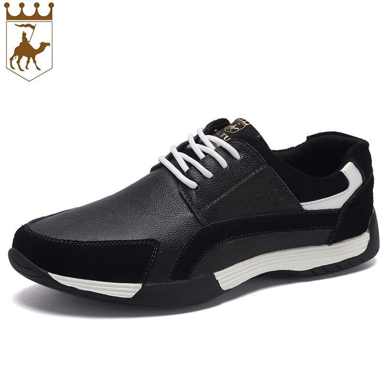 BACKCAMEL Male Shoes Casual Fashion Men's Genuine Leather Comfortable Shoes Lace-up Loafers British Business Flat Shoes for Man
