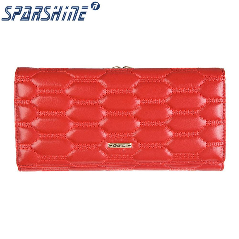 Genuine Leather Women Wallet Cowhide Purse Women Long Plaid Wallets Brand Designer Zipper Hasp Clutch Wallet Female Card Holder