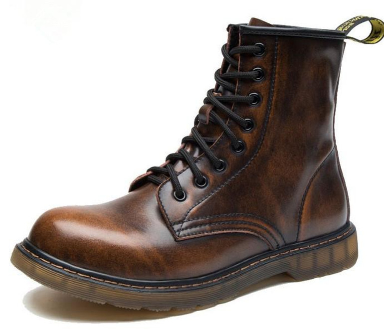 Genuine leather High-quality Men Boots Military winter boots men shoes fashion men botas zapatos hombre boots men