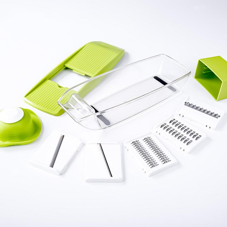 Adjustable Mandoline Slicer with 4 Interchangeable Stainless Steel Blades -Vegetable Cutter Peeler Slicer Grater BOX