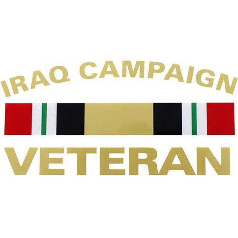 Iraq Campaign Veteran With Ribbon Clear Decal