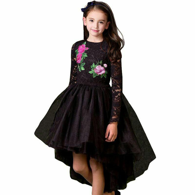 A butterfly Girls long sleeve Dresses kids Princess Dress Toddler TuTu Dresses baby girl children moana flower girls clothing