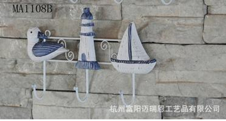 Mediterranean Style Hook Clothes Rack Cloth Hook Wall Hook Robe Hook for Bathroom Acces Home Decoration Accessories