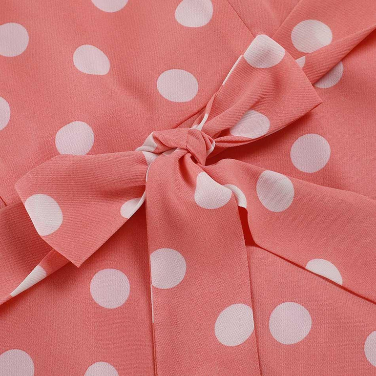 Meaneor 2017 sexy vestido summer dress dot print chiffon elegant casual bow Dot Print dress women Ladie Girls Lovely dresses