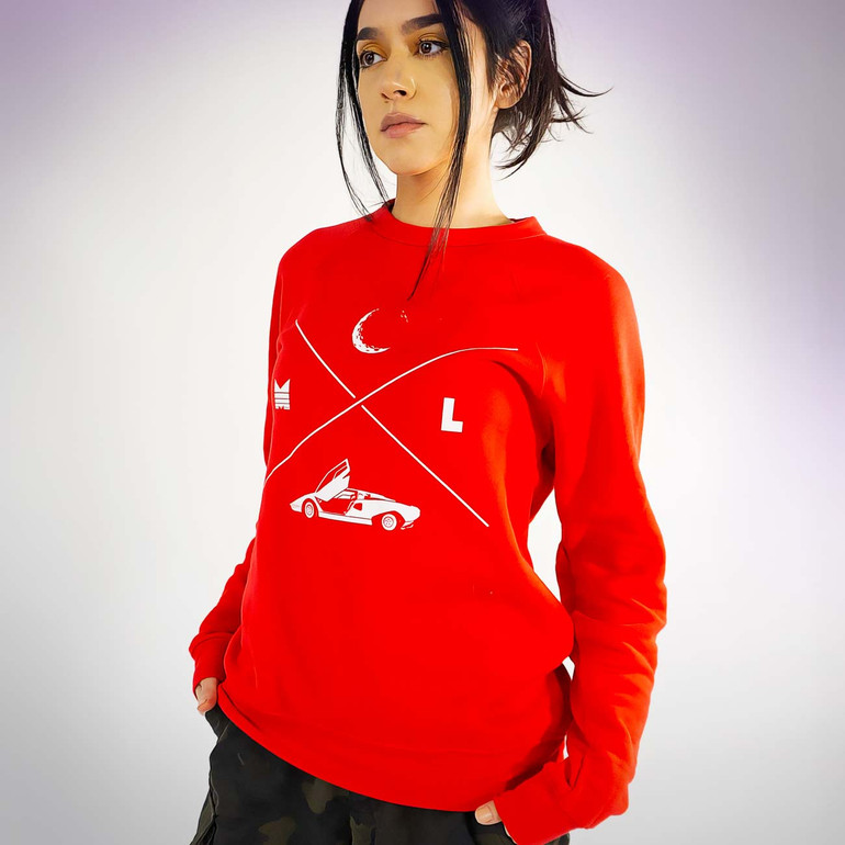 ML minimal Fleece Raglan SS Red
