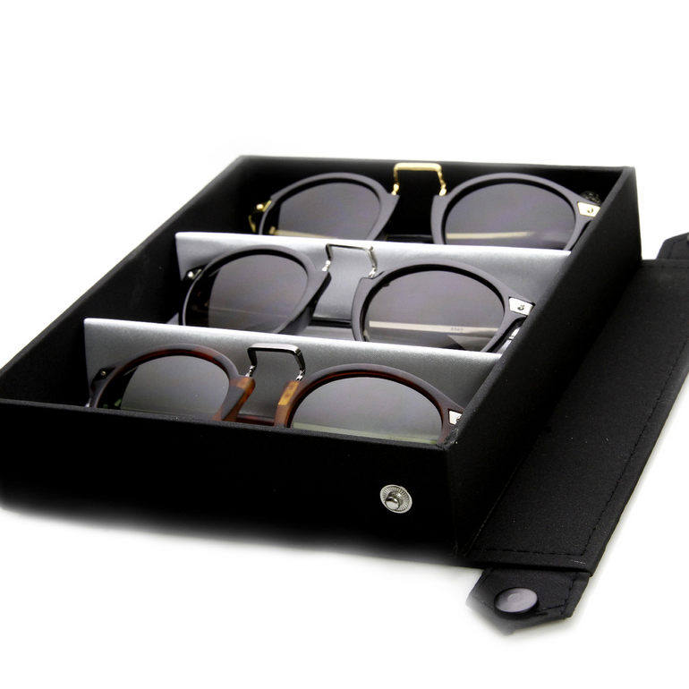 Limited Edition Vintage Round Horned Rim Sunglasses Set