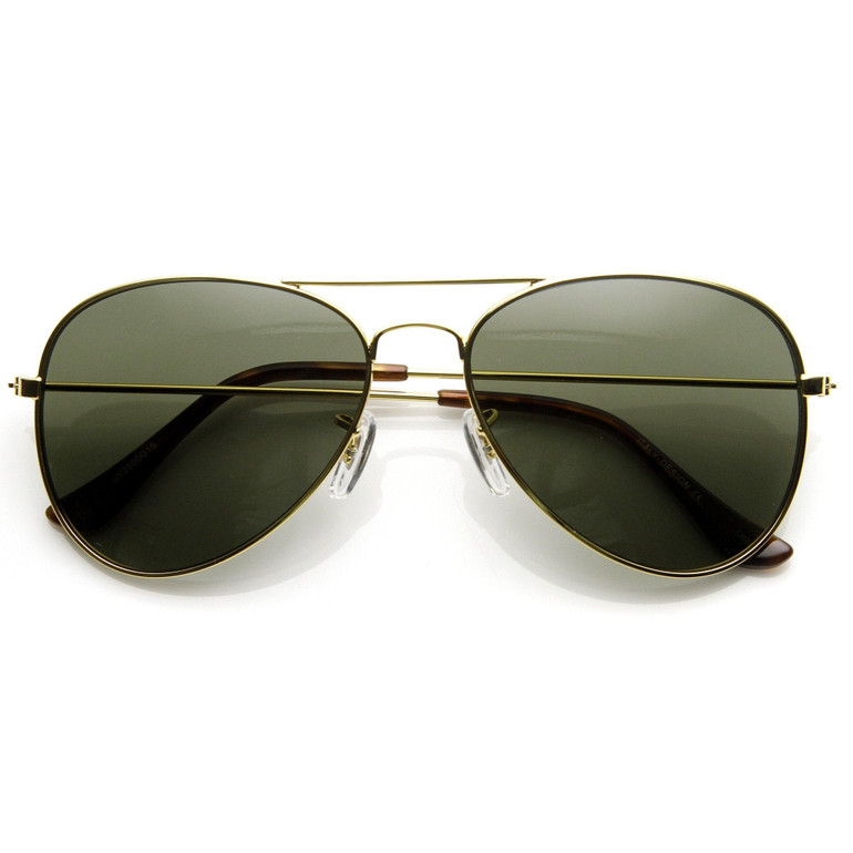 Limited Edition Metal Aviator Sunglasses with Glass Lens 1042