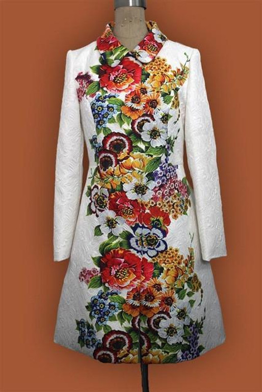 Affordable Floral Print Plus Size Trench Coat for Women