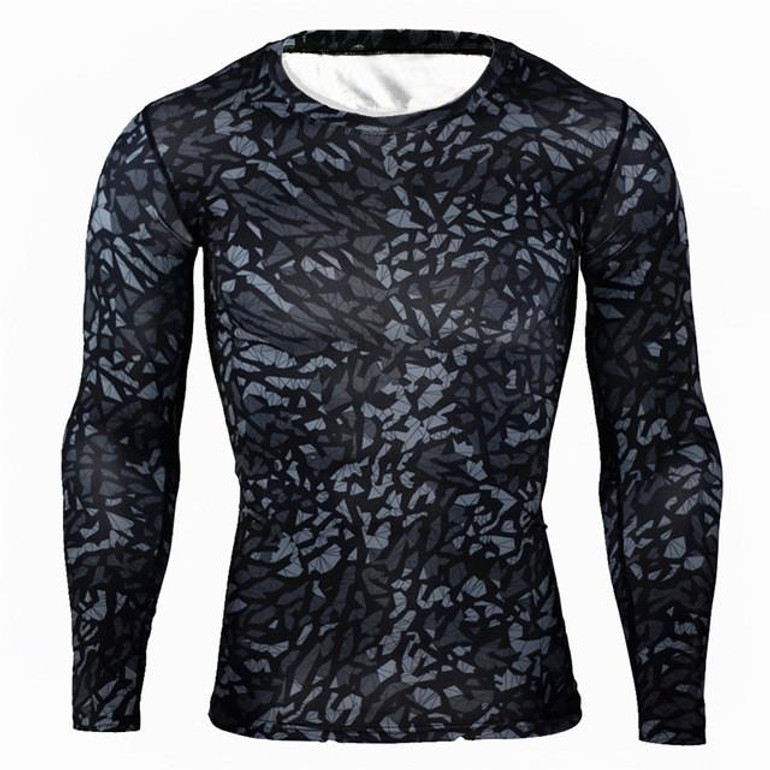 Lightning Men's Camouflage Compression Fitness Top - Long Sleeve