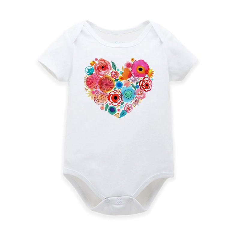 Adorable Floral Short Sleeve Bodysuits for Baby Girls - Summer & Spring Infant Clothing, Perfect Jumpsuits for Newborns Ages 0-12 Months