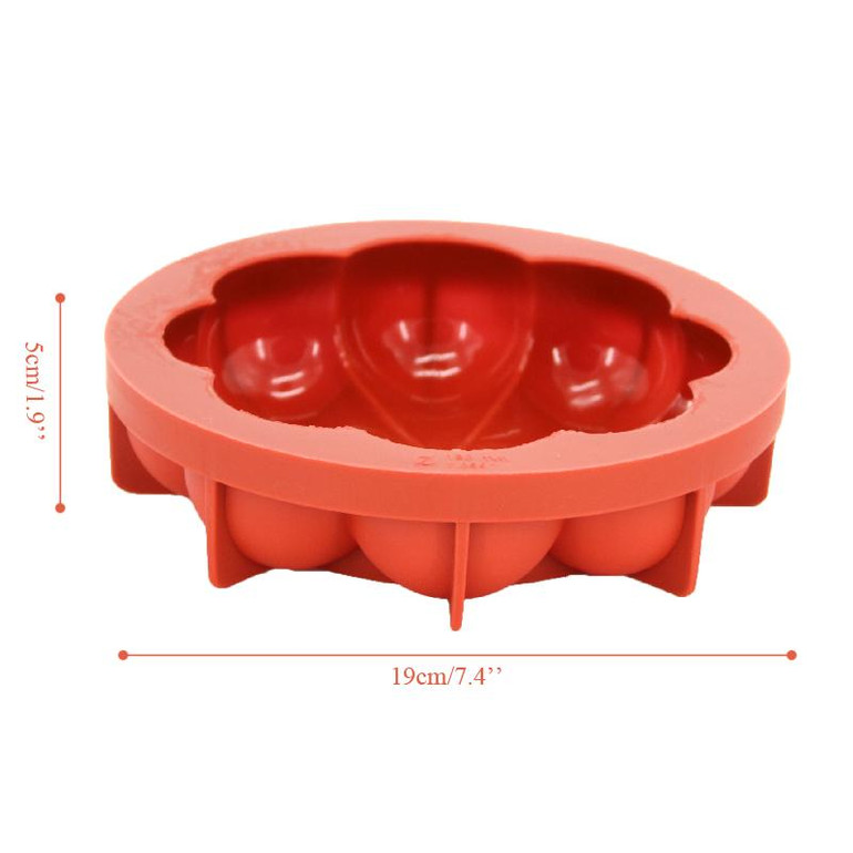 FILBAKE Kitchen 8 Petals Circular Wine Red Silicone Mousse Moulds Pan Cake Mold Baking Molds Decorating Tools