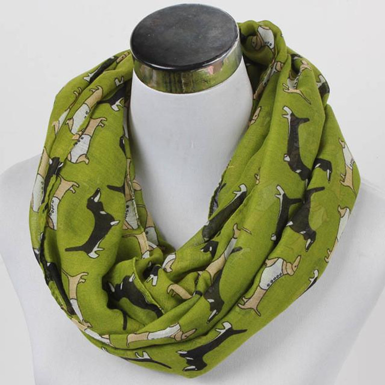 Dachshund infinity scarf lot foulard women sausage dog bufandas mujer echarpes foulards femme winter takca loop scarfs 2015